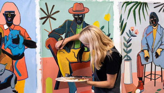 Carla Fuentes becomes a 'homie' of Ron Matusalem and reinterprets the label on the bottle, with Gunter Gallery